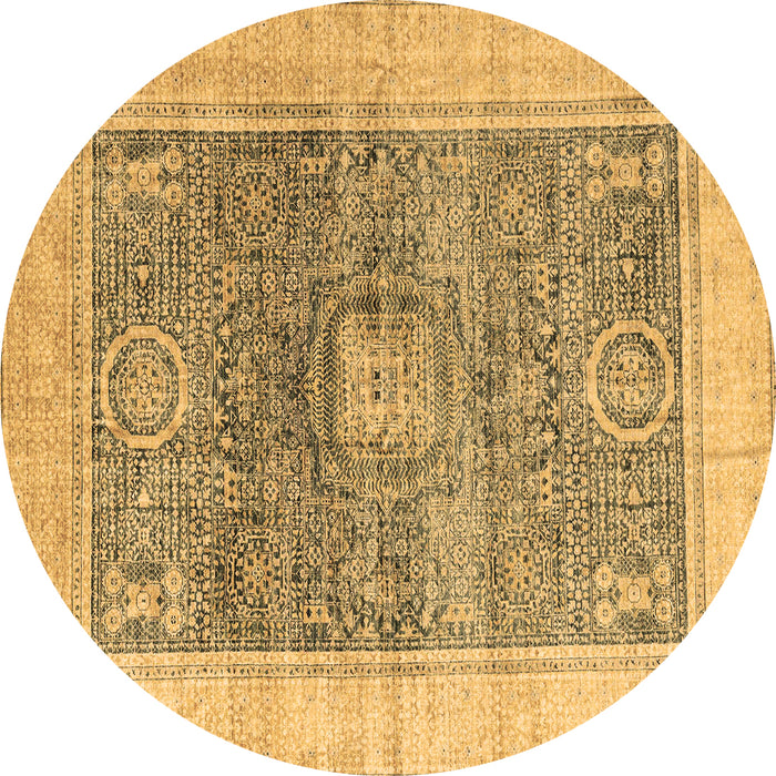 Round Abstract Brown Modern Rug, abs4131brn