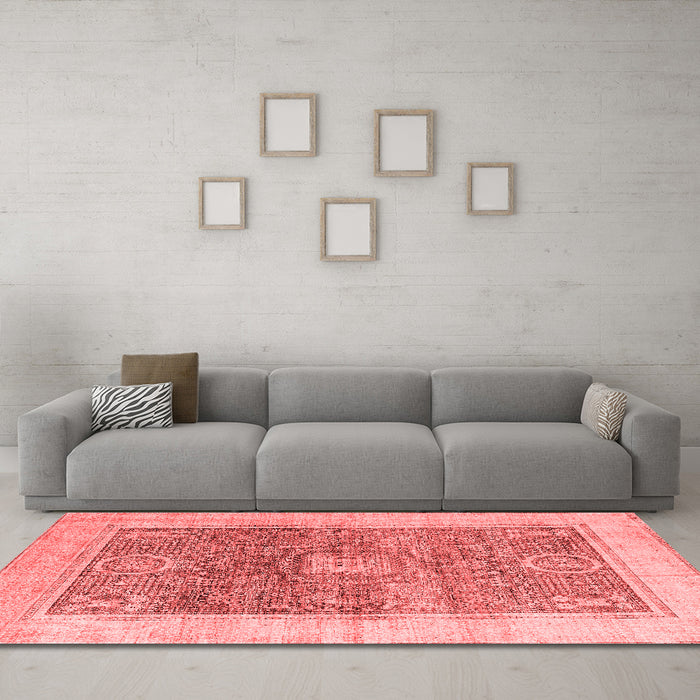 Modern Red Washable Rugs
