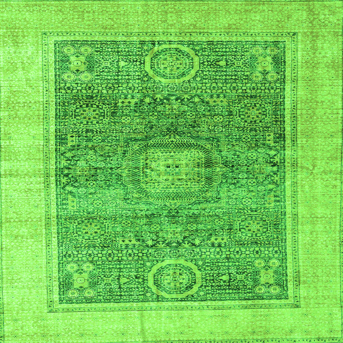 Square Abstract Green Modern Rug, abs4131grn