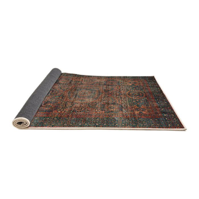 Sideview of Abstract Red Brown Modern Rug, abs4132