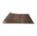 Sideview of Abstract Red Brown Modern Rug, abs4132