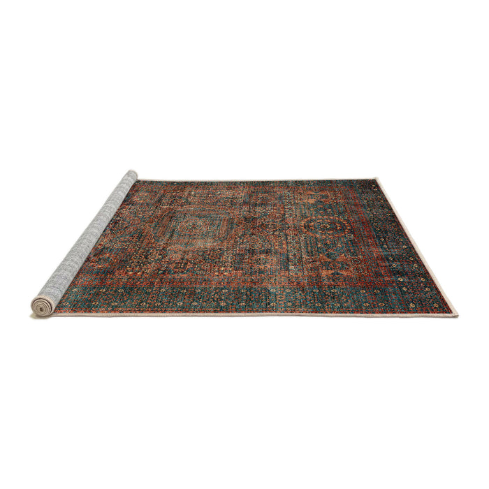 Sideview of Machine Washable Abstract Red Brown Rug, wshabs4132