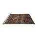 Sideview of Machine Washable Abstract Red Brown Rug, wshabs4132