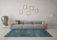 Machine Washable Abstract Light Blue Modern Rug, wshabs4132lblu