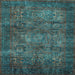 Square Machine Washable Abstract Light Blue Modern Rug, wshabs4132lblu