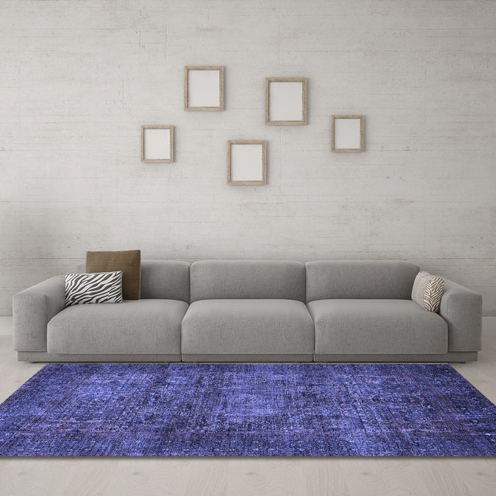 Machine Washable Abstract Blue Modern Rug in a Living Room, wshabs4132blu