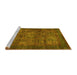 Sideview of Machine Washable Abstract Yellow Modern Rug, wshabs4132yw