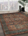 Abstract Red Brown Modern Rug in Family Room, abs4132