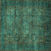 Square Abstract Turquoise Modern Rug, abs4132turq