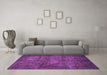 Machine Washable Abstract Purple Modern Area Rugs in a Living Room, wshabs4132pur