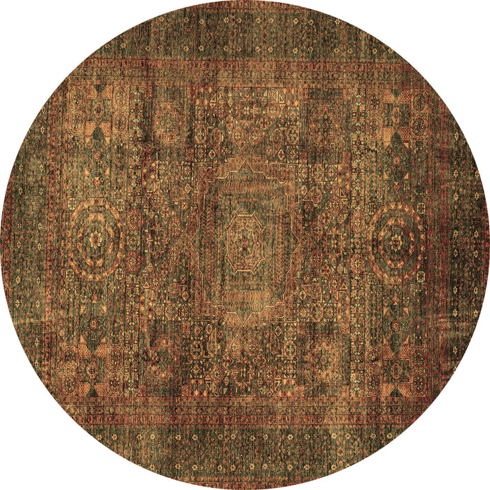 Round Abstract Brown Modern Rug, abs4132brn