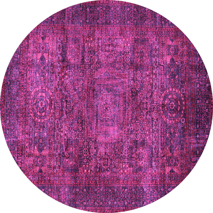 Round Abstract Pink Modern Rug, abs4132pnk