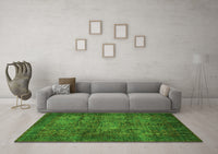 Machine Washable Abstract Green Modern Rug, wshabs4132grn