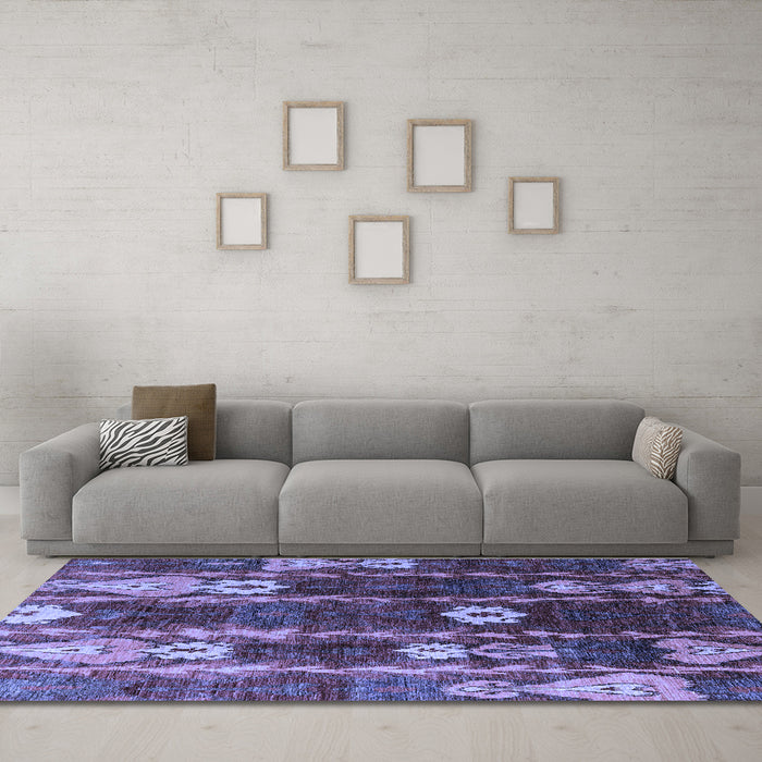 Machine Washable Abstract Blue Modern Rug in a Living Room, wshabs4133blu