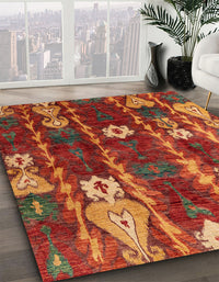 Abstract Red Modern Rug, abs4133