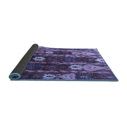 Sideview of Abstract Blue Modern Rug, abs4133blu