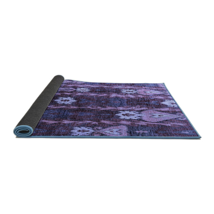 Sideview of Abstract Blue Modern Rug, abs4133blu