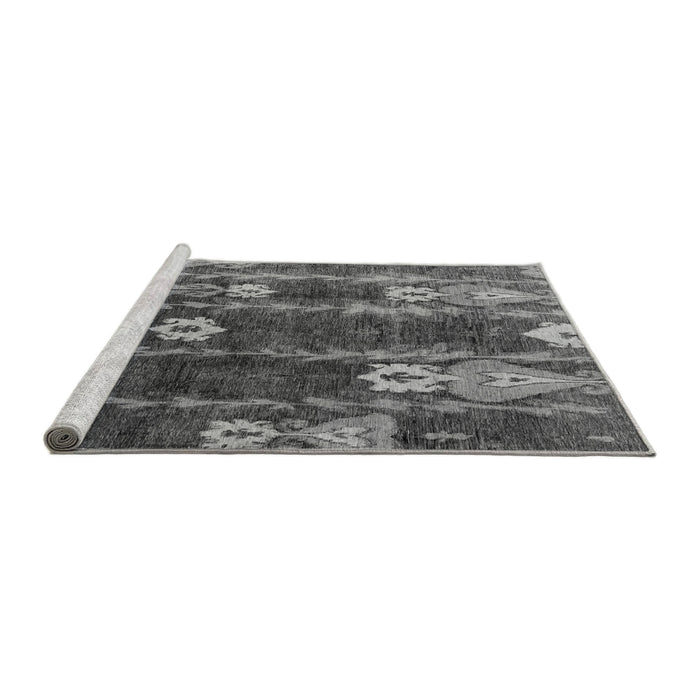 Sideview of Machine Washable Abstract Gray Modern Rug, wshabs4133gry