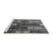 Sideview of Machine Washable Abstract Gray Modern Rug, wshabs4133gry