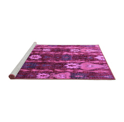 Sideview of Machine Washable Abstract Purple Modern Area Rugs, wshabs4133pur