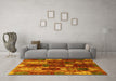 Machine Washable Abstract Yellow Modern Rug in a Living Room, wshabs4133yw