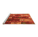 Sideview of Machine Washable Abstract Orange Modern Area Rugs, wshabs4133org