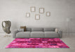 Machine Washable Abstract Pink Modern Rug in a Living Room, wshabs4133pnk