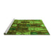 Sideview of Machine Washable Abstract Green Modern Area Rugs, wshabs4133grn