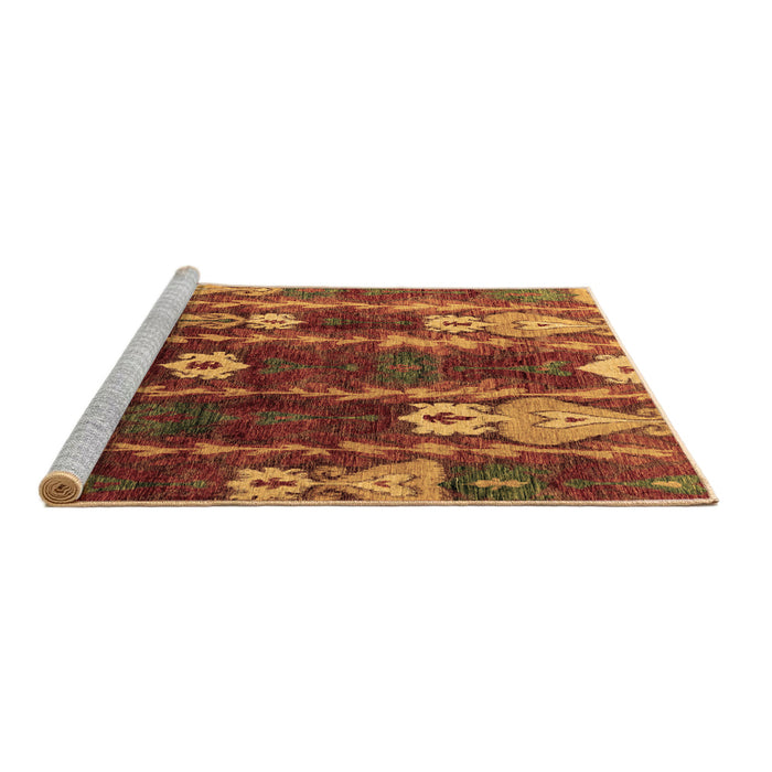 Sideview of Machine Washable Abstract Brown Modern Rug, wshabs4133brn