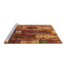 Sideview of Machine Washable Abstract Brown Modern Rug, wshabs4133brn