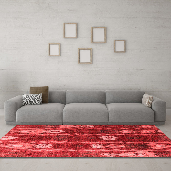Modern Red Washable Rugs