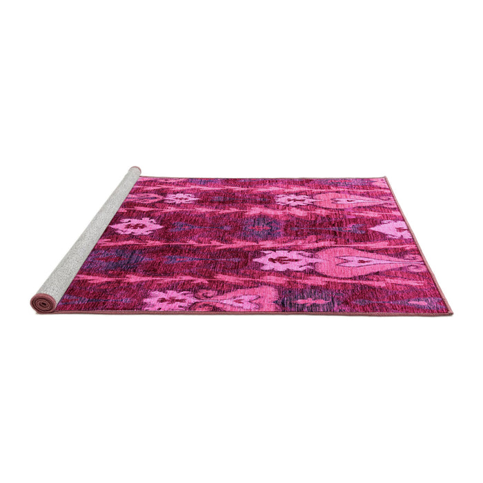 Sideview of Machine Washable Abstract Pink Modern Rug, wshabs4133pnk
