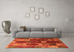 Machine Washable Abstract Orange Modern Area Rugs in a Living Room, wshabs4133org