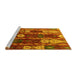 Sideview of Machine Washable Abstract Yellow Modern Rug, wshabs4133yw