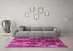 Machine Washable Abstract Purple Modern Area Rugs in a Living Room, wshabs4133pur