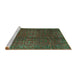 Sideview of Machine Washable Abstract Sepia Brown Rug, wshabs4134