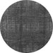 Round Machine Washable Oriental Gray Modern Rug, wshabs4134gry