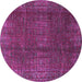 Round Oriental Pink Modern Rug, abs4134pnk