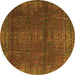 Round Oriental Orange Modern Rug, abs4134org