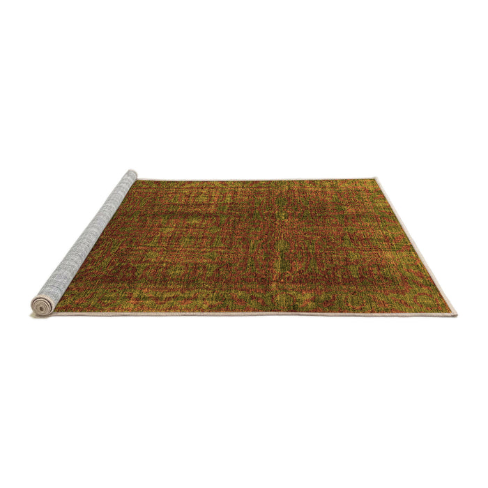 Sideview of Machine Washable Oriental Orange Modern Area Rugs, wshabs4134org