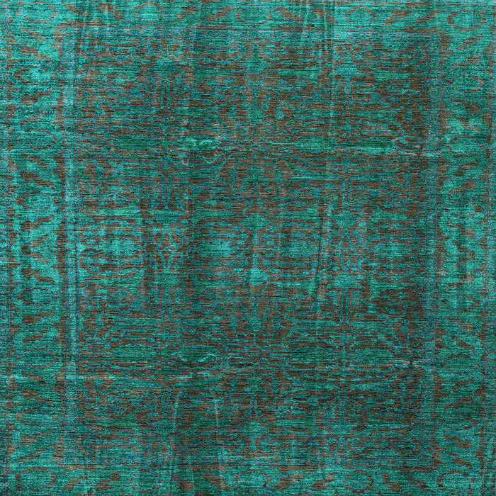 Square Machine Washable Oriental Light Blue Modern Rug, wshabs4134lblu