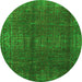 Round Oriental Green Modern Rug, abs4134grn