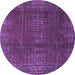 Round Oriental Purple Modern Rug, abs4134pur