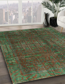 Machine Washable Abstract Sepia Brown Rug in a Family Room, wshabs4134