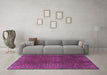 Machine Washable Oriental Pink Modern Rug in a Living Room, wshabs4134pnk