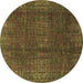 Round Oriental Brown Modern Rug, abs4134brn