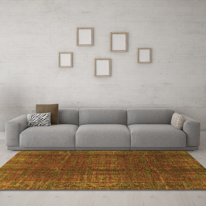 Machine Washable Oriental Orange Modern Area Rugs in a Living Room, wshabs4134org