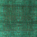 Square Oriental Turquoise Modern Rug, abs4134turq