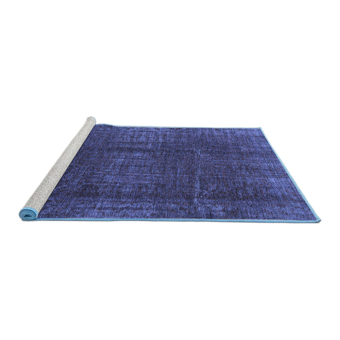Sideview of Machine Washable Oriental Blue Modern Rug, wshabs4134blu