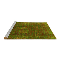 Sideview of Machine Washable Oriental Yellow Modern Rug, wshabs4134yw